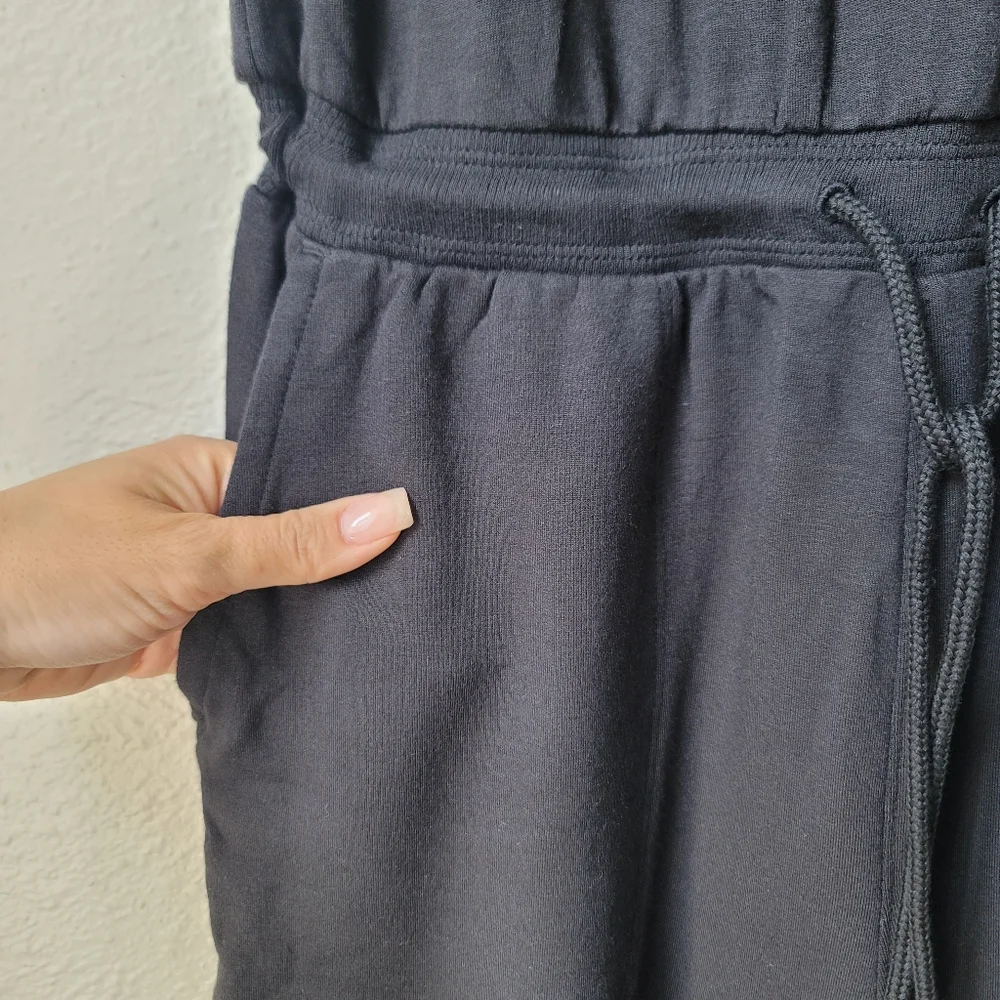 Athleta Balance Sleeveless Jumpsuit Small Black NWT French Terry Loungewear